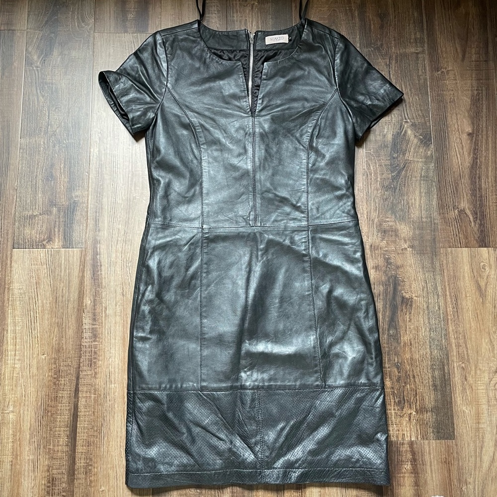 Soaked in Luxury Black Leather Dress